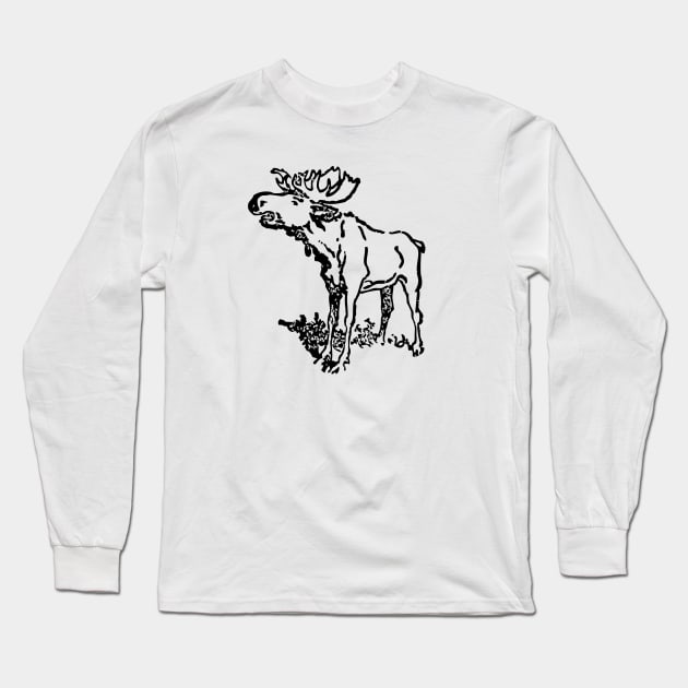 Moose Long Sleeve T-Shirt by scdesigns